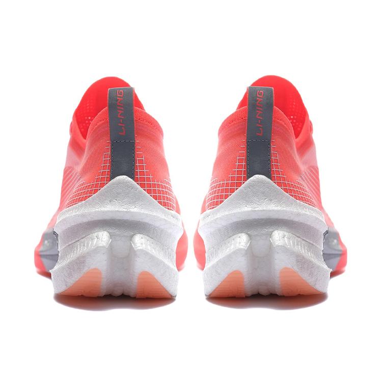 New LINING Feidian 2 Elite Running Shoes Men Low Top Standard White/Neon Fruit Red ARMS017-1