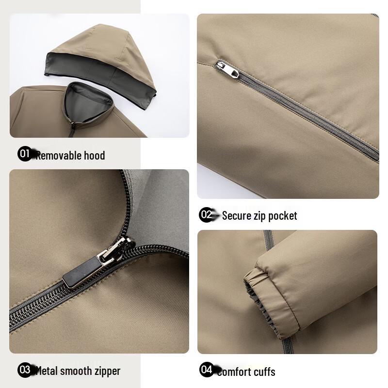 Shanshan Men's Reversible Jacket with Detachable Hood