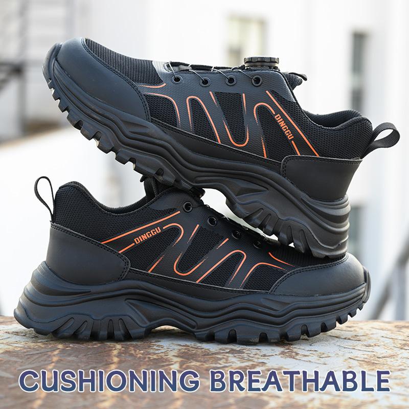Rotating Button Work Safety Shoes For Men Steel Toe Shoes Indestructible Safety Boots Protective Security Work Sneakers