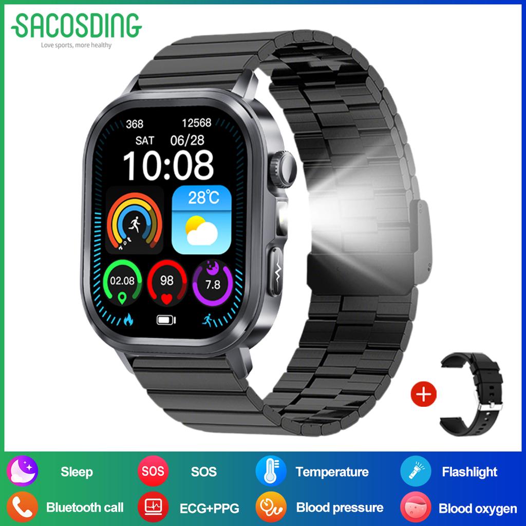 SACOSDING 2026 New Health Tracker Smart Watch Women Body Fat BMI Micro Physical Examination Bluetooth Call Smartwatch Men