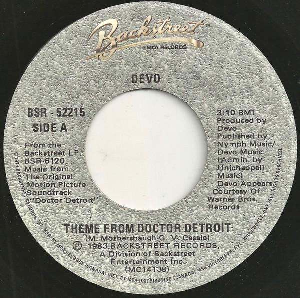 

7-дюймовая пластинка DEVO JAMES BROWN Theme From Doctor Detroit King Of BSR52215 Backstreet Reco 1983 Канада Танцевальная Электроника Б/у