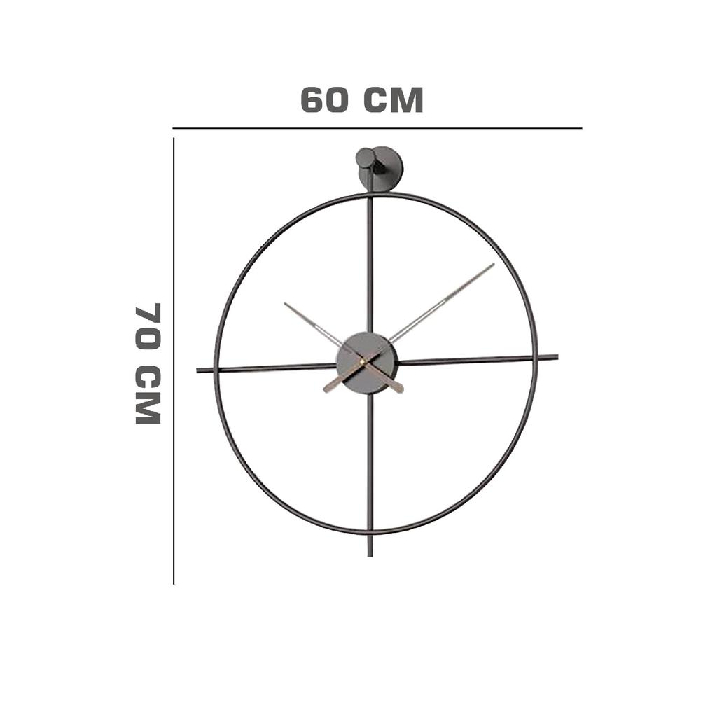 Chardar Madrid 60 cm schwarze, moderne dekorative Wanduhr im spanischen Stil
