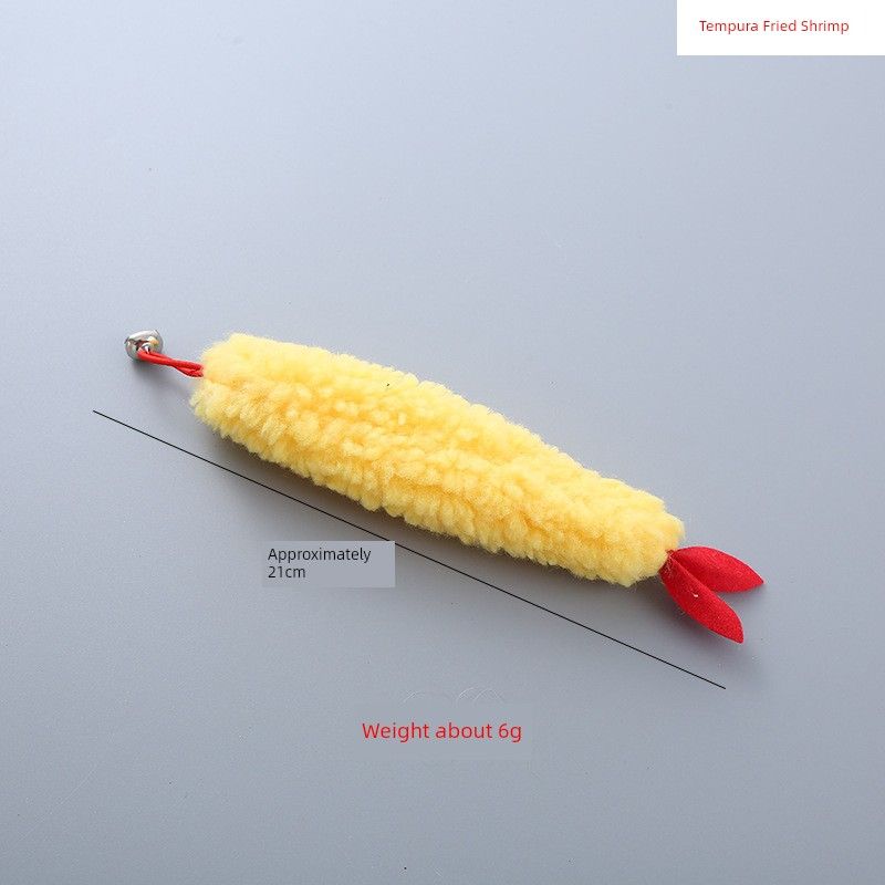 

Pet Products Factory Cat Toy Stuffed Young Adult Series Teasing Cat Stick Replacement Head Collection DIY Cat Self-Hi Toys Tempura Fried Shrimp, Replacement Head