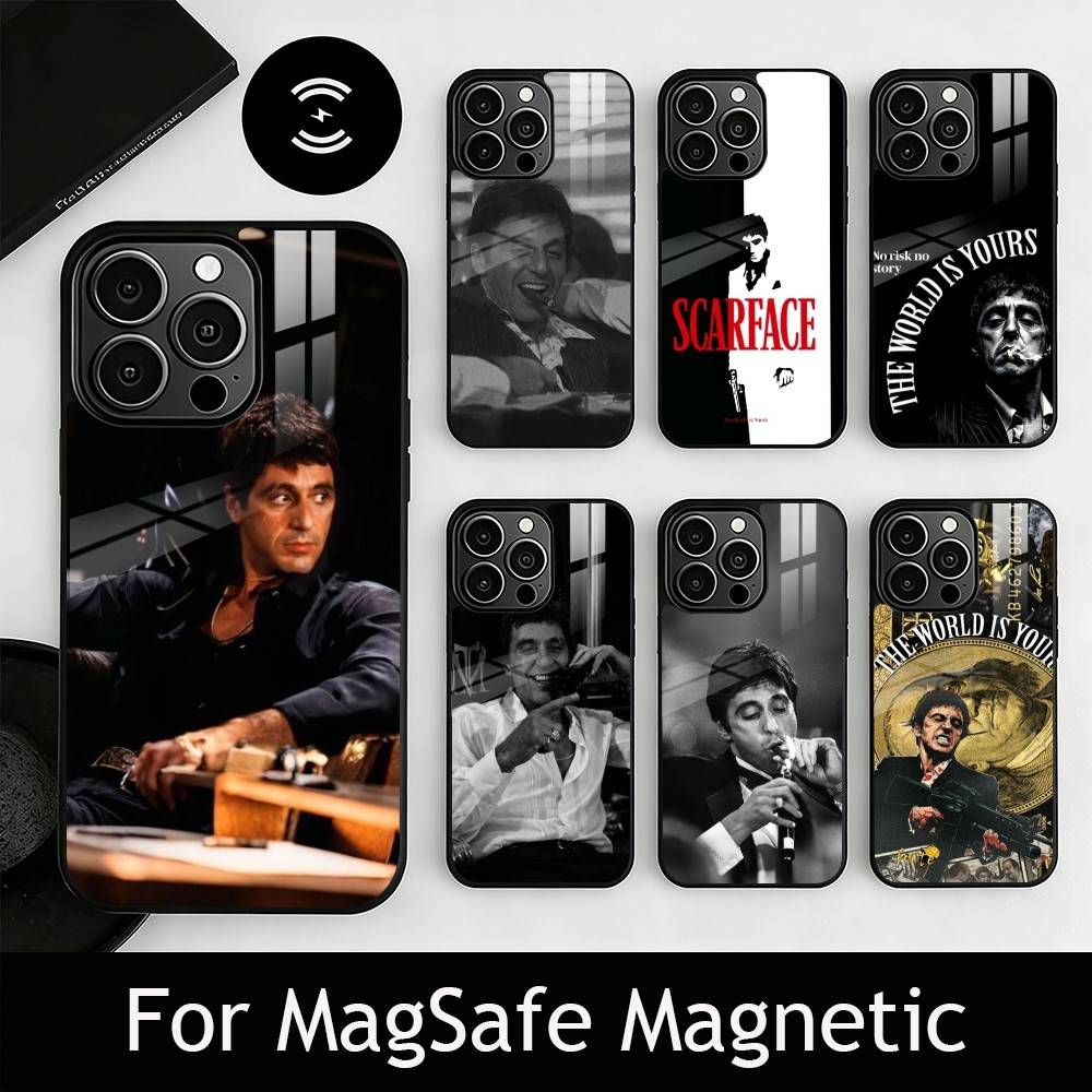 S-Scarface T-Tony Phone Case For iPhone17,16,15,14,13,12,11 Plus,Pro Magnetic with Magsafe Wireless Charging