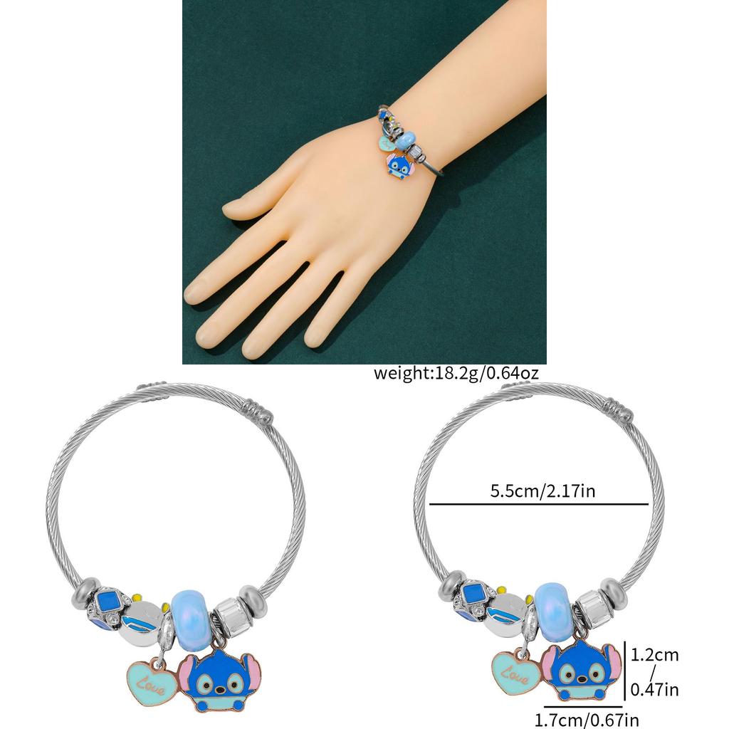 Stitch Cartoon Anhänger Perlenarmband Mit Zinklegierung Charme Zum Verschenken