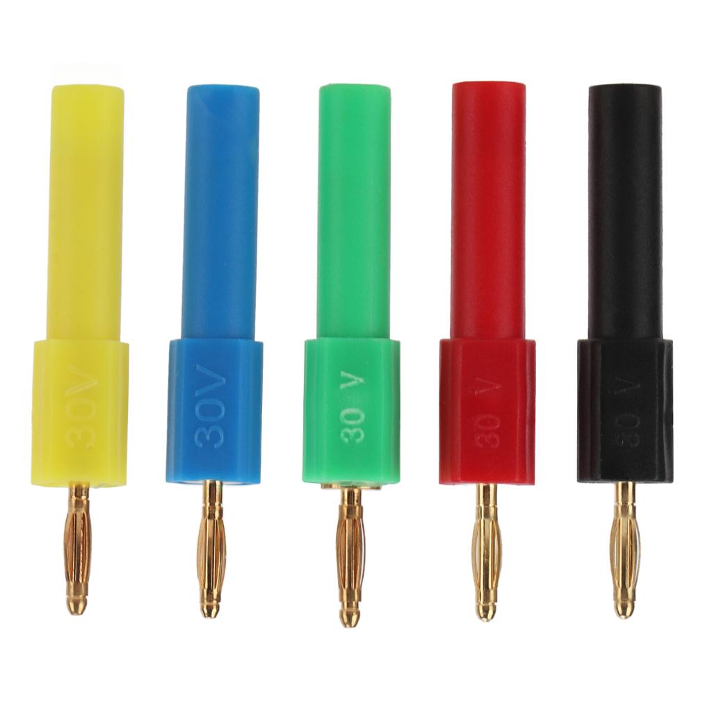 5Pcs Male to Female Banana Plug 2mm to 4mm PA Brass Bananas Plugs Adapter for Automobiles