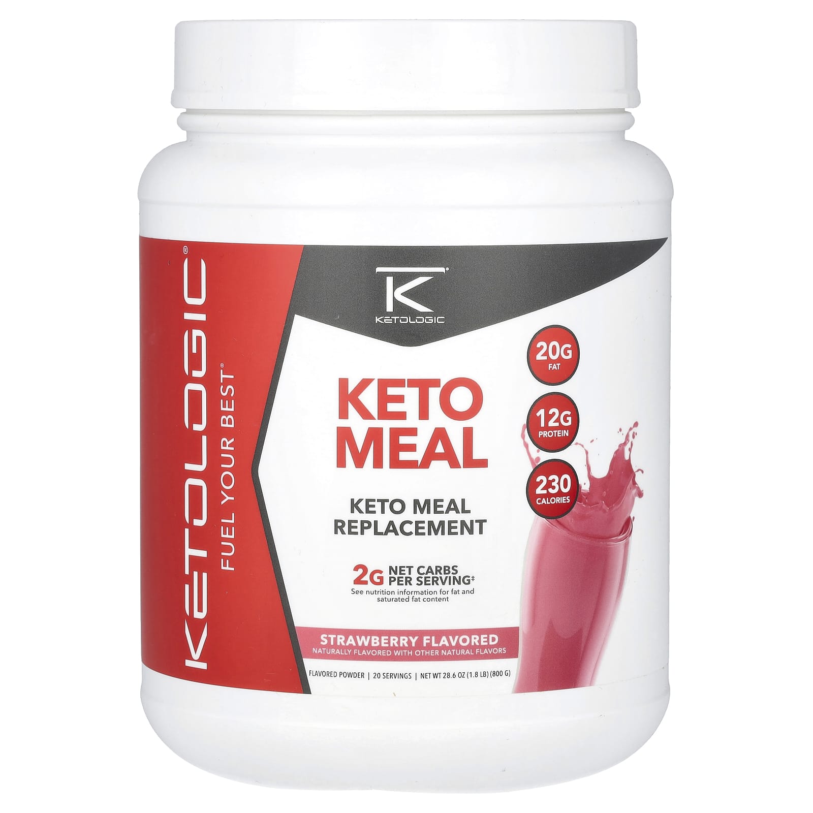 

Ketomeal, Strawberry Flavor, 800G(1.8Lb)