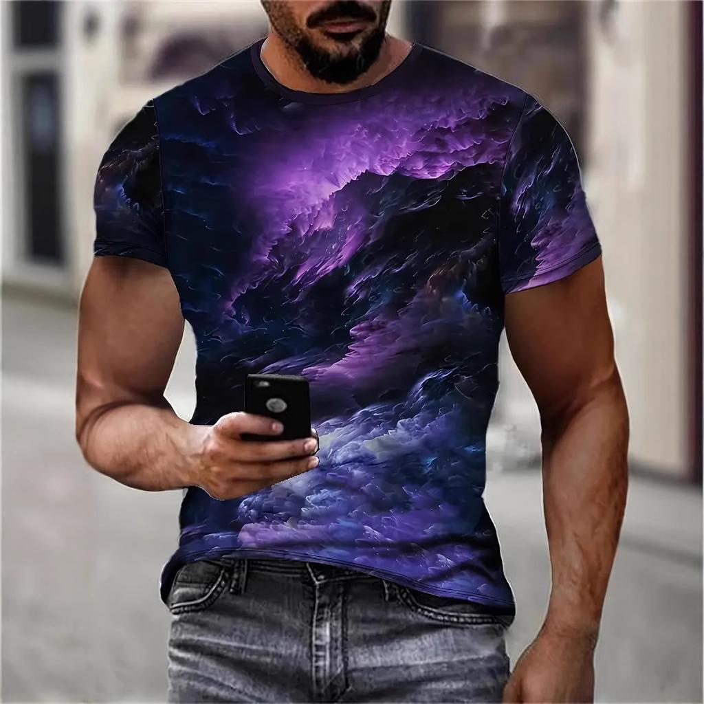 Men's T Shirt 3D Print Mens Short-Sleeved Tops Summer Street Fashion T-Shirt For Men Casual Tees Oversized Clothing