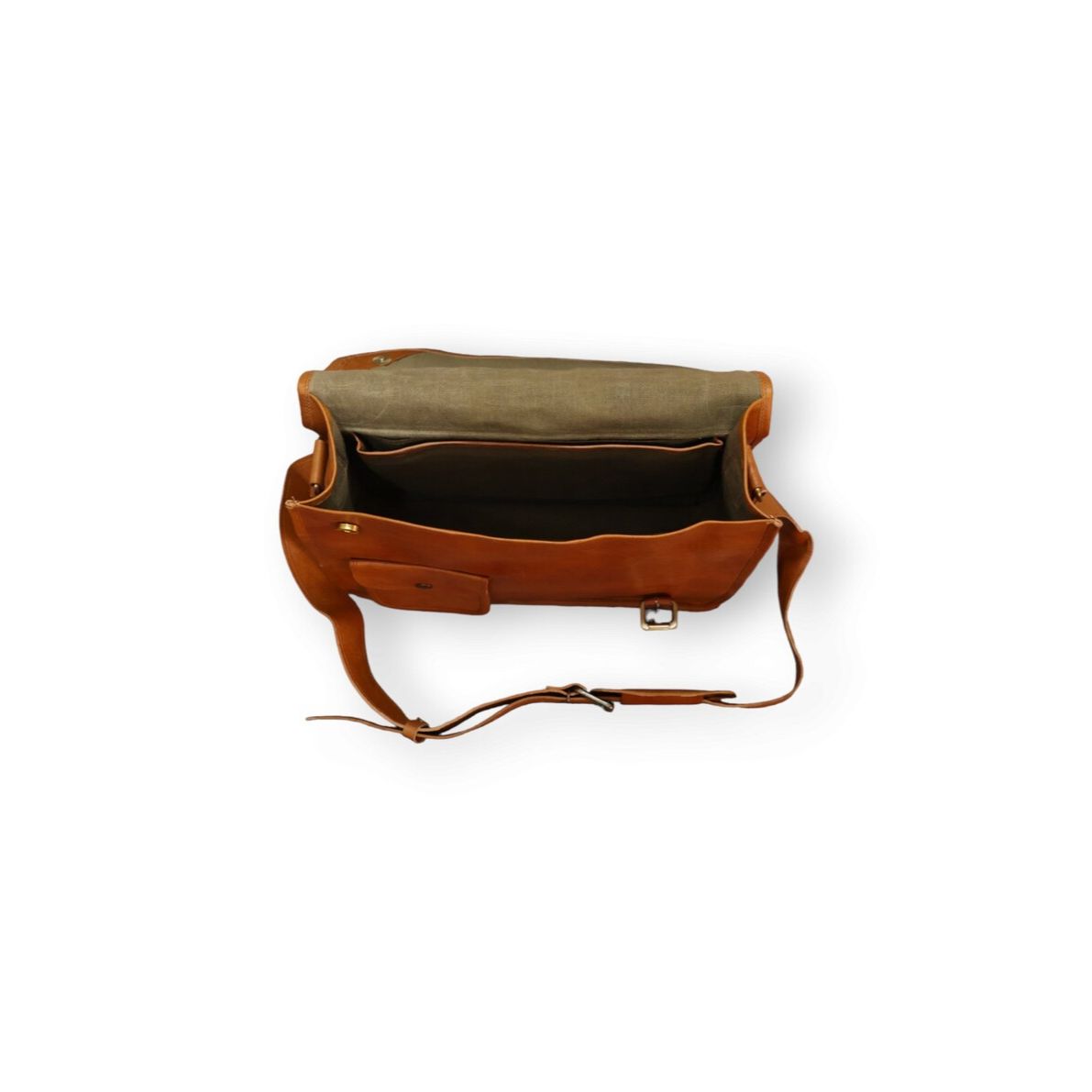 Классическая кожаная сумка-мессенджер — фото 4