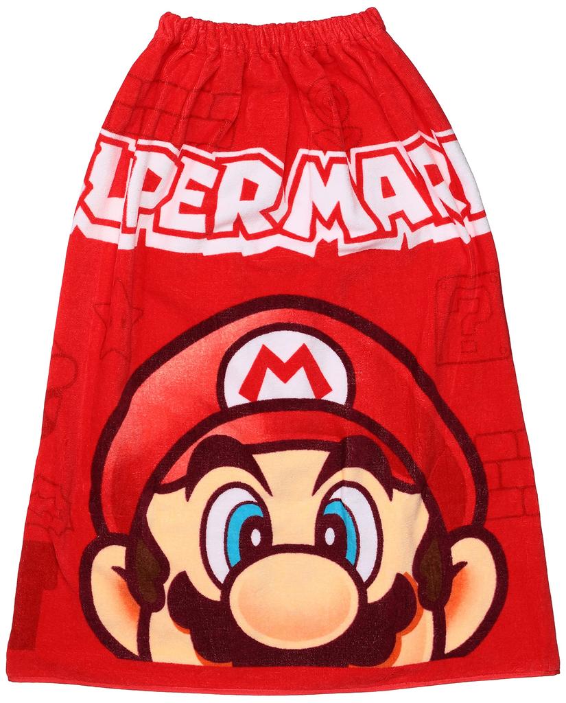 Marushin 80cm-Long Wrap Towel - Nintendo Mario 80×120cm - Mario Red - 100% Cotton
