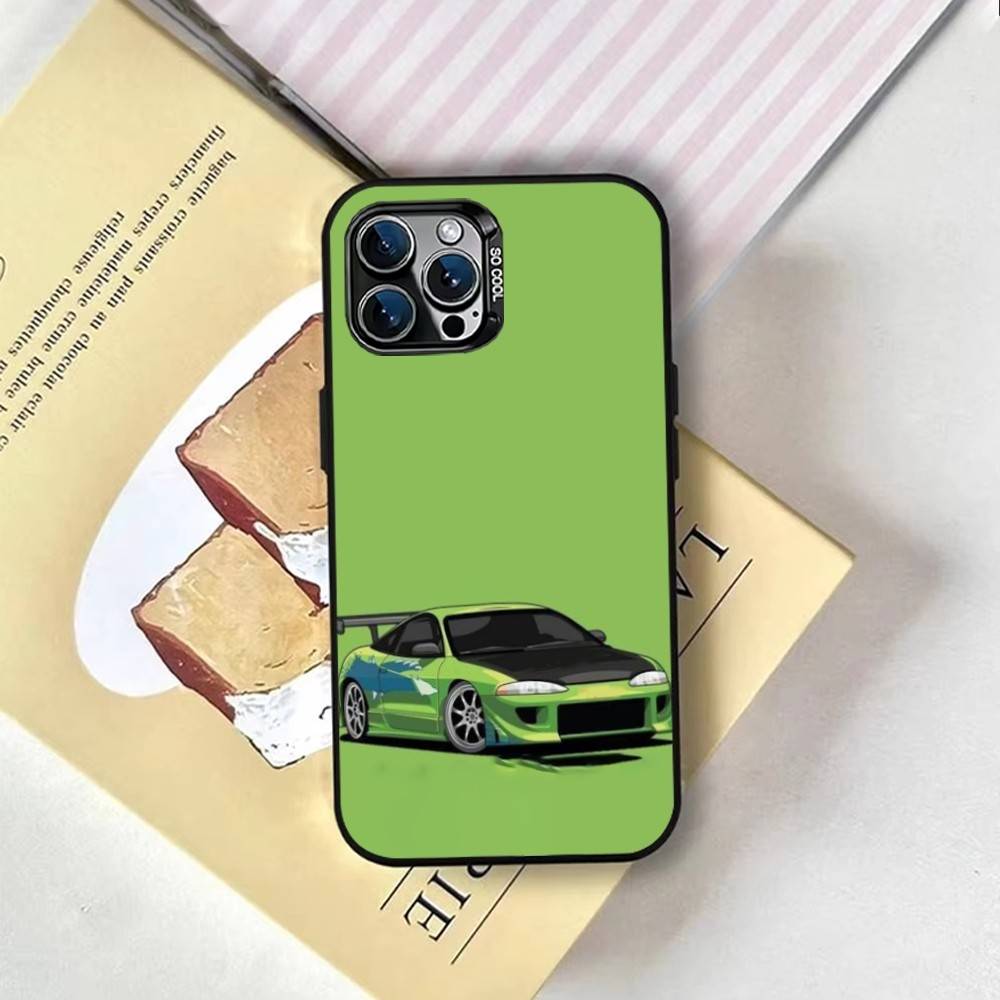 JDM Tokyo Drift Sports Car Phone Case For iPhone 17,16,15,14,13,12,11 Plus,Pro Max,XS,Colored Silver Plated Inside Cover