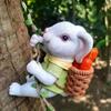 Cute Little Rabbit Tree Pendant Cartoon Miniatures Figurine Garden Decor Animal Sculpture  Home
