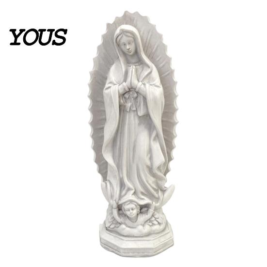 Dekoracje do Kącika Kawowego Figura Religijna Matki Bożej z Guadalupe, Figurka Dziewicy Maryi, Rzeźba z Żywicy, Egzotyczne Akcesoria do Domu Inspirująca Sztuka dla