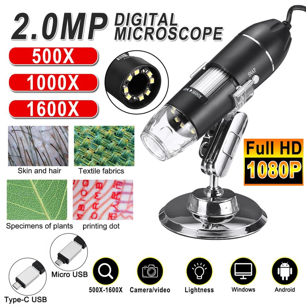 50-1000X 8LED Mini USB Digital Microscope Zoom Endoscope Magnifier With Adjustable Stand True 1.3MP HD Video Camera | Online