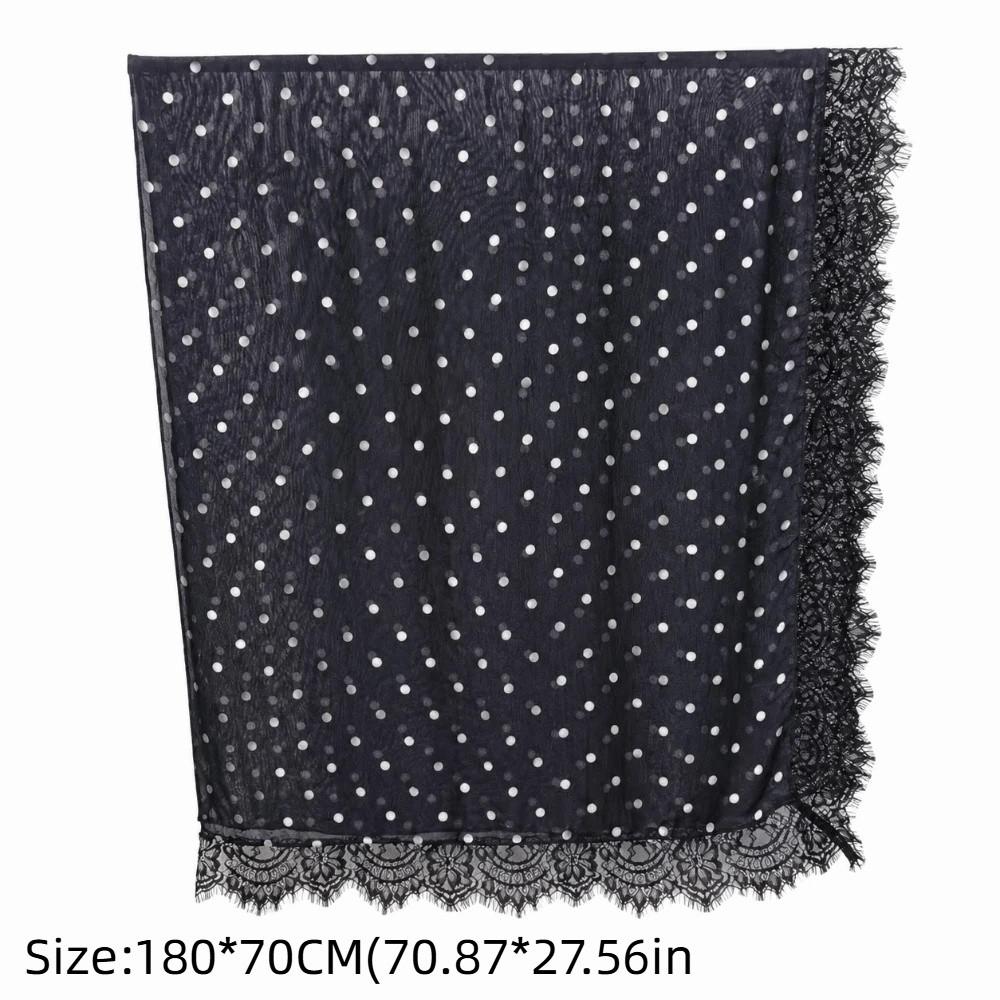 Modal Turban Head Scarf Polka Dot Print Long Turban Scarf Fashion Muslim Hijab Scarf Women Ramadan