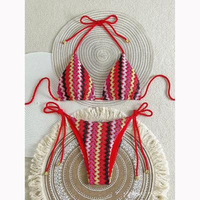 Micro Bikini Women Handmade Crochet Knit Swimwear Halter Bathing Suit Swimsuit Biquini Thong Two Piece Bikini Set