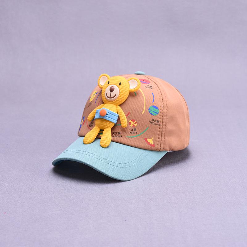 

LDSLYJR New Style Cartoon Bear Cotton Casquette Baseball Cap Adjustable Snapback Hats for Child Boy and Girl 68 48-52cm&1-4 years old помаранчевий