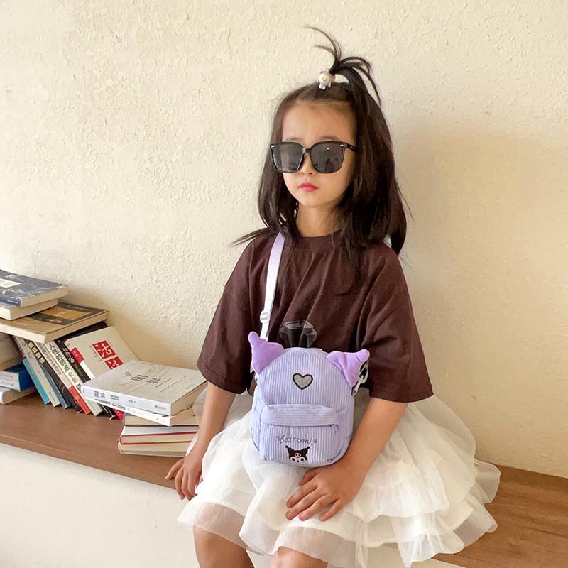 Adorable Cartoon Kids Corduroy Shoulder Bag For Girls Cute And Fashionable