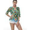 Women's Summer Handmade Crochet Hollow Floral Beach Cover-up Top