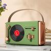 Mini Retro Bluetooth Speaker Card U Disk Gift Vinyl Record Player Desktop Portable Speaker