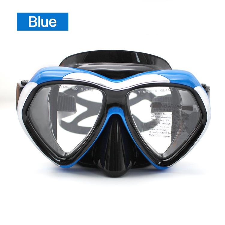 Large-Frame Lens Diving Goggles Underwater Adult Snorkeling Tempered Glass Diving Scuba Swimming Mask синий