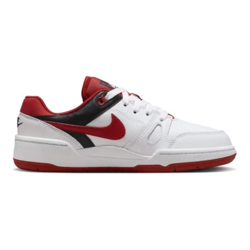 Nike Full Force Low Top Kids' Skateboarding Shoes White Red Sneakers FV5929-100