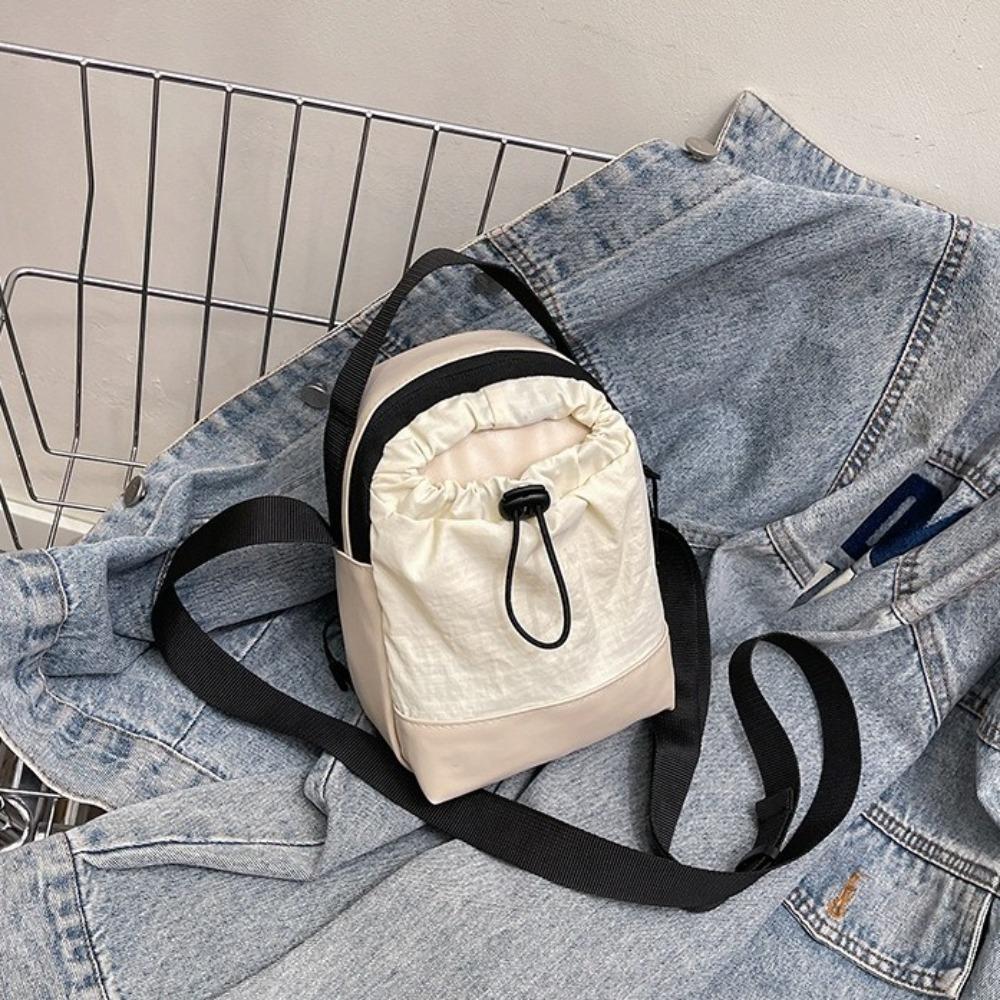 Drawstring Nylon Shoulder Bag PU Casual Crossbody Bag Fashion Phone Bag  Hiking