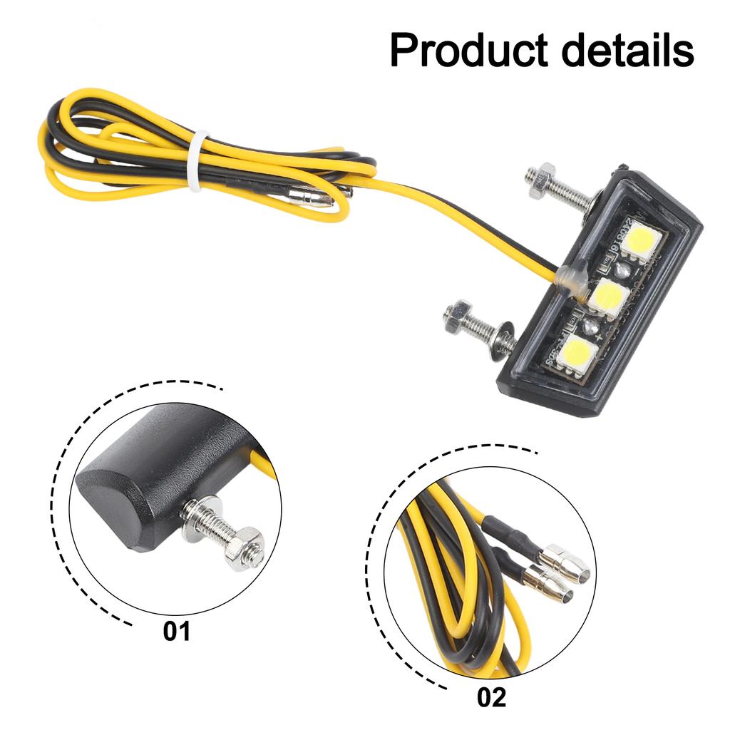 12V LED Lights Motorcycle License Plate LED Light Waterproof Motorcycle License Light Rear Tail Light