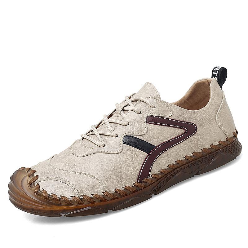 Summer 2025 new handmade leather men's bag head casual leather shoes outdoor fashion versatile large size Doudou men's shoes