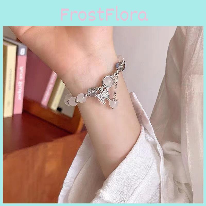 Charm Trendy Butterfly Bracelet Refreshing Moonstone Alloy 2024 Summer Womens Accessory
