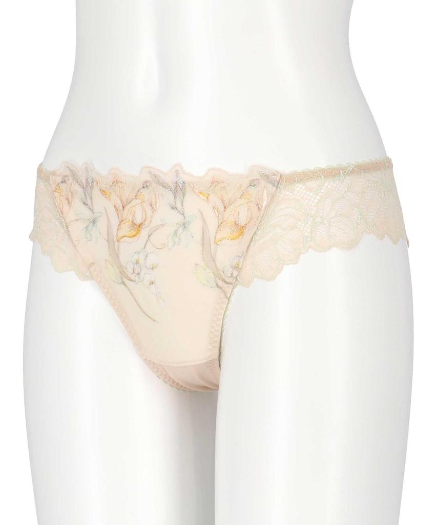 Panties Glamour Rich Lightweight Underarm BYJ685 Pair with Thong Panties PYJ585 OR M Amphi/Wacoal T-back [Glama-Rich Panties] Women's