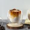 80ml Egg Shaped Double Wall Glass Cup Handleless Heat Insulated Clear Thick Glass Mug for Coffee Tea Water Minimalist Design