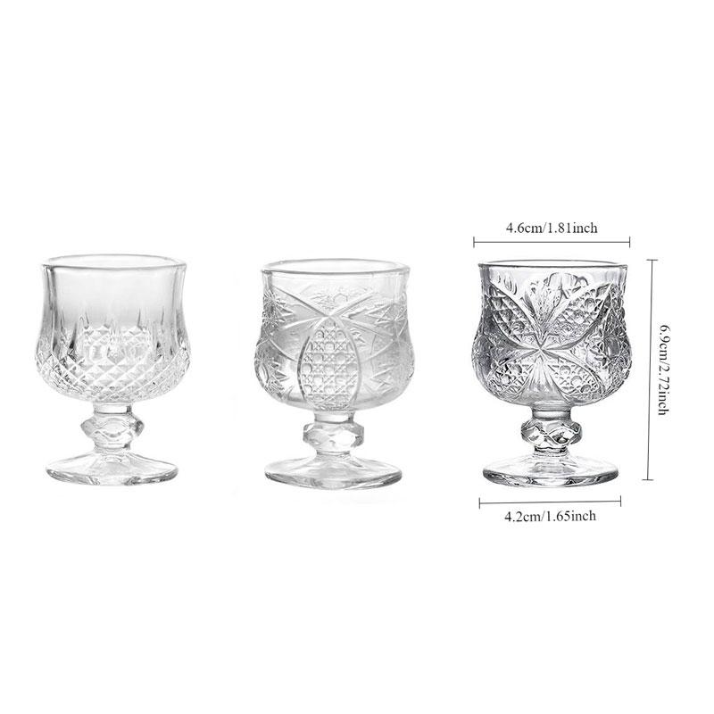 Conjunto de 6 Peças de Copo de Pudim de Vidro Garrafa de Vidro Taça de Vinho Pequena Mini Taça de Vidro Taça de Vinho de Frutas Taça de Cocktail Copos de Bebida Copo