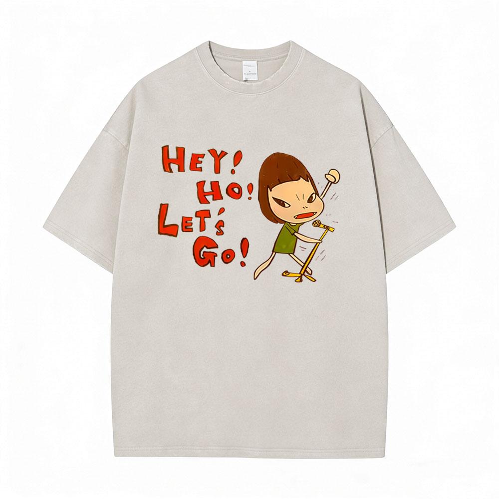 Hot Sale Yoshitomo Nara Vintage Washed Tshirt Men Women Casual Funny T Shirt Male Cotton Oversized Short Sleeve Tops Streetwear