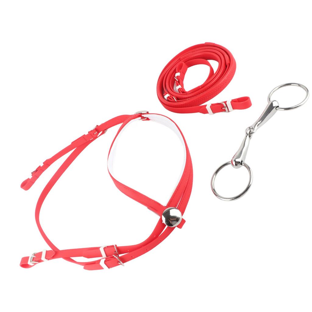 PVC Ayarlanabilir At Gemliği Dizgin Koşum Başlıkları Çıkarılabilir Paslanmaz Çelik Oyuk Ağızlık