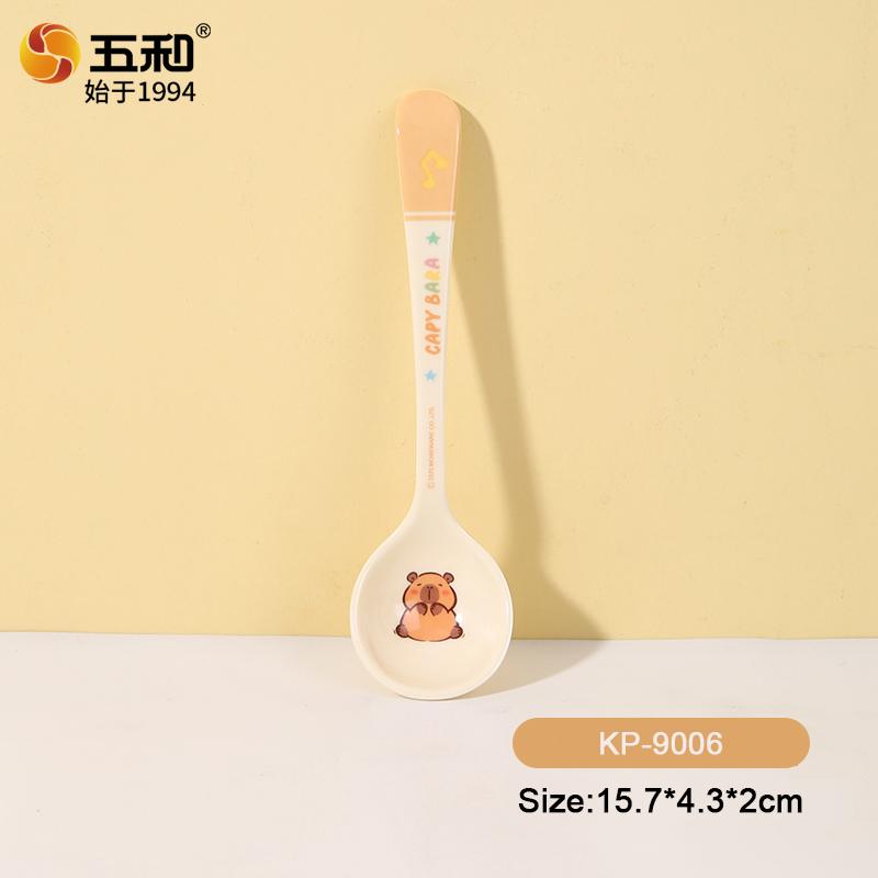 For Capybara Kawaii Tableware Cartoon Children's Dinner Plate Spoons Water Cup Anti-Fall Heat-Proof Dinnerware Food Grade Plate