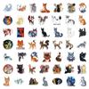 Non-Toxic 50Pcs/Pack Cat Warrior Anime Cartoon Sticker Diy Diary Cute Aesthetic Cat Waterproof Stickers For Water Bottle Laptop Phone
