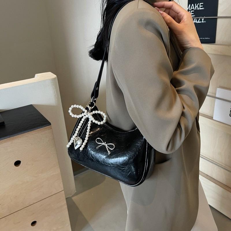 Beliebte PU-Reißverschluss-Ketten-Umhängetasche einfarbig Nählinie Bogen Mode Crossbody weich vielseitig Damen-Tasche