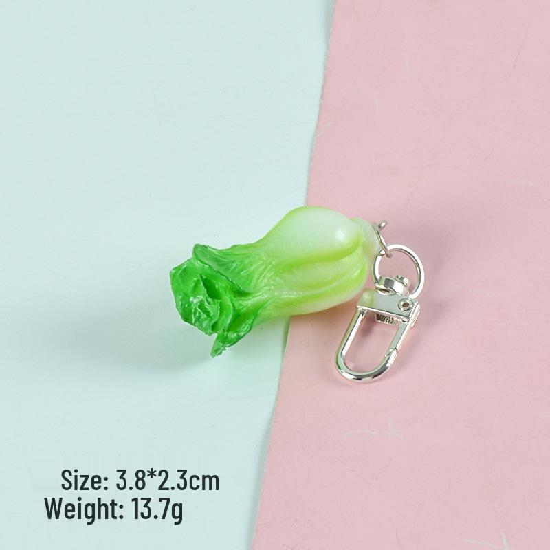 Vegetable Keychain Set: Chili, Broccoli, Garlic Food Pendants - Unique Bag Accessories