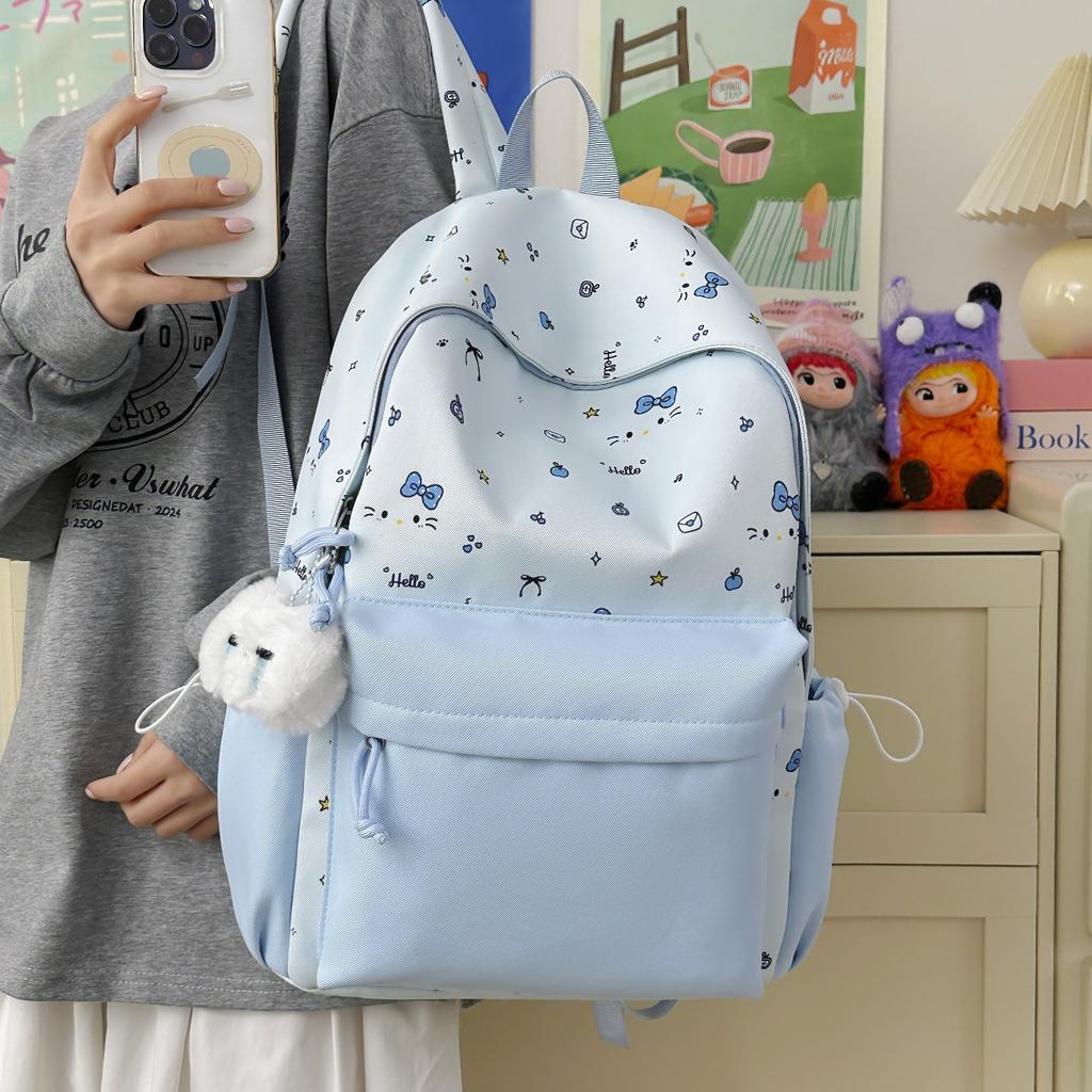 Schoolbag Color Matching Backpack Logo Training Class Promotional Gift Backpack Primary School Junior High School Student Schoolbag Printing