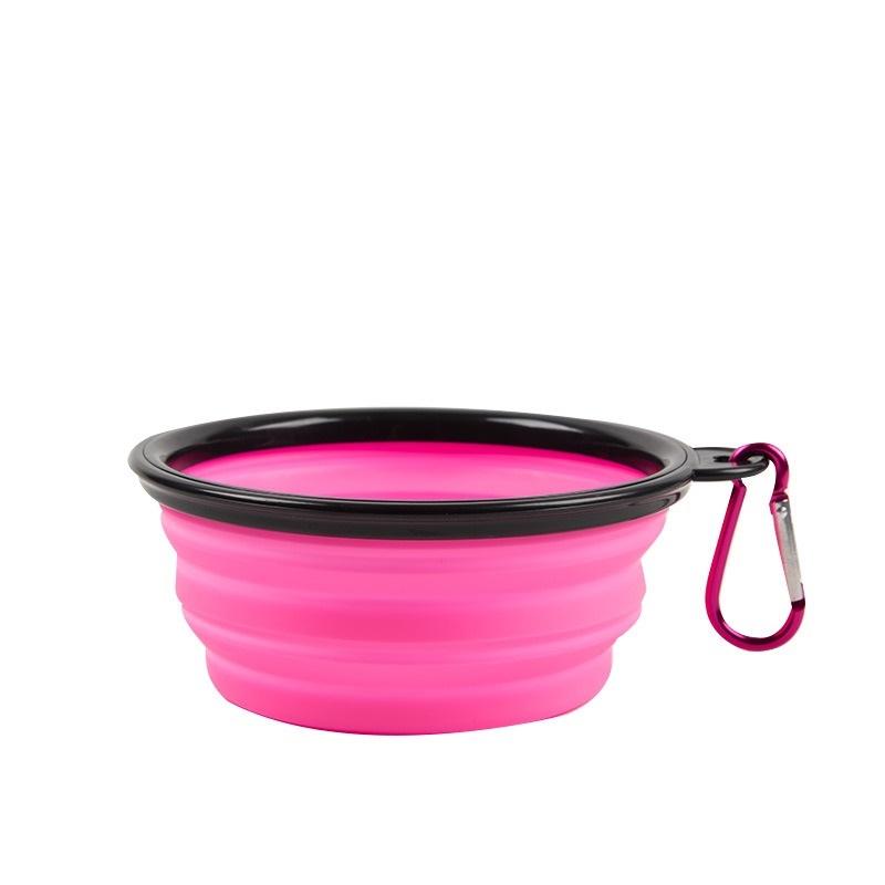 Dog Folding Bowl Portable Dog Travel Pet Food Water Bowl for Outdoor Walking Silicone Cat Dog Food Water Bowl Lip GS03