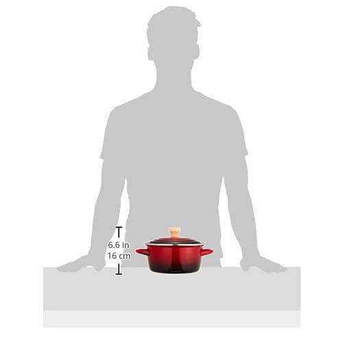 Wahei Freiz Enamel Pot with Lid, 20cm, Red, for Pot-au-feu and Jam, IH Compatible, Rubani RA-9790