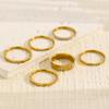 Gold-Plated Diamond-Inlaid Stainless Steel Cross Ring Set: Three-Piece Light Luxury Design with Single Row Stackable Flower Rings.