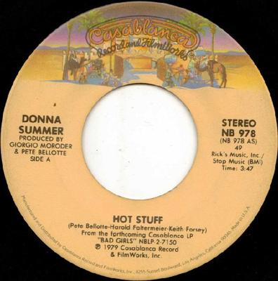 7inch Record DONNA SUMMER - Hot Stuff NB978 Casablanca 1979 US Dance & Electronica Used