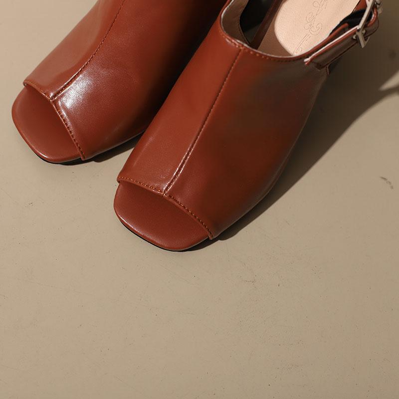 Women's High-heeled Sandals Spring and Summer New Thick-heeled Large-size Fish-mouth Sandals
