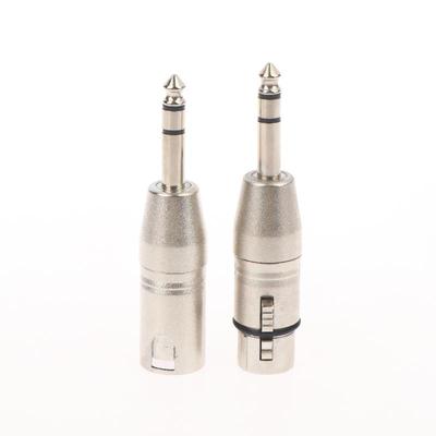 1/2Pcs 6.5Mm Stereo 1/4" Trs Male To Xlr 3Pin Female & Male Stereo Balanced Audio Connectors 1/4 Inch Trs To Xlr Adapter Set
