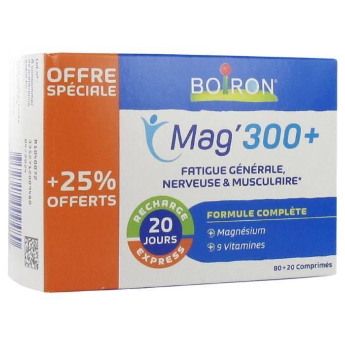 Boiron Mag'300+ 80 Comprimés + 20 Comprimés Offerts