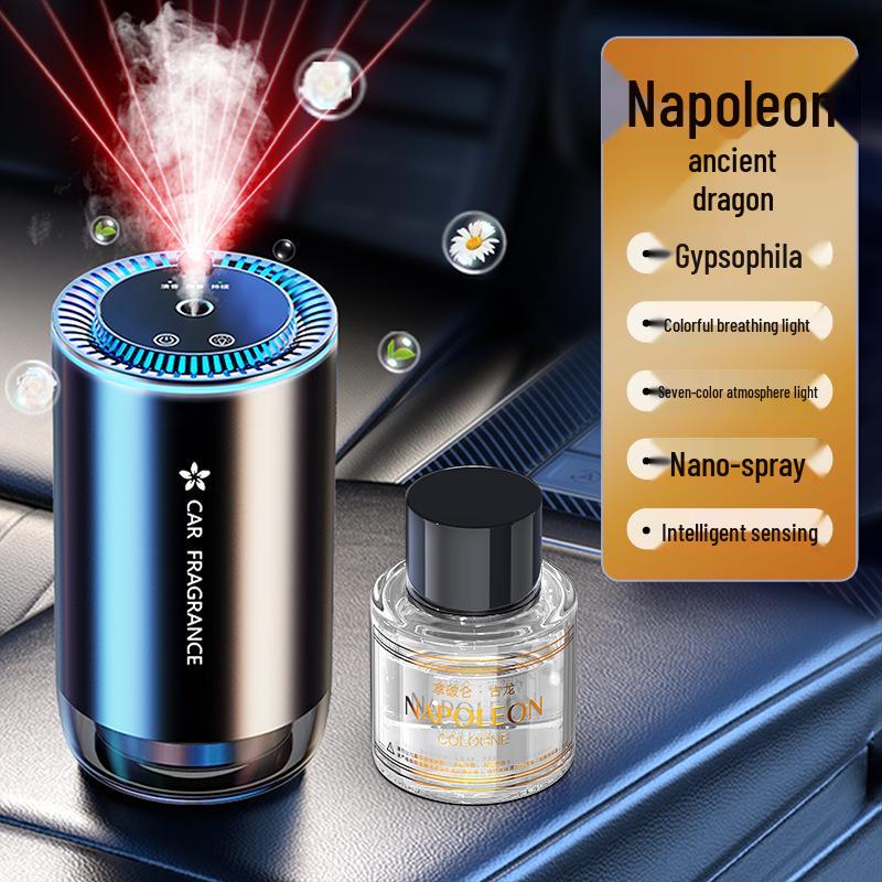 Aluminum Alloy Car Perfume & Aromatherapy Spray with Colorful Ambient Starry Light