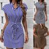 New Year Spring Summer Women's Sleeveless Striped Tie-Up Dress