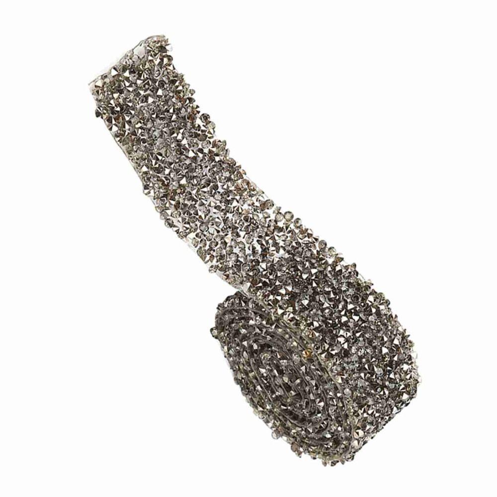 1pcs 1 Yard Length Rhinestone Mesh Ribbon 30mm Width Self-Adhesive Ribbon Crafts Decorations